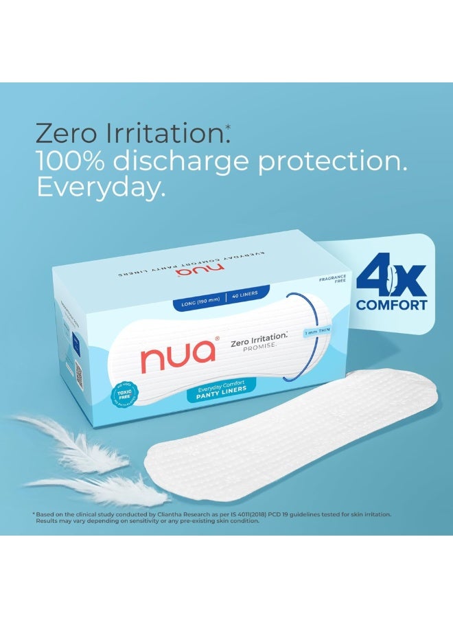 Nua Panty Liner for Women, Everyday Comfort, Soft & Breathable Pantyliners for Women – 190mm Long (40 Liners) - Image 2